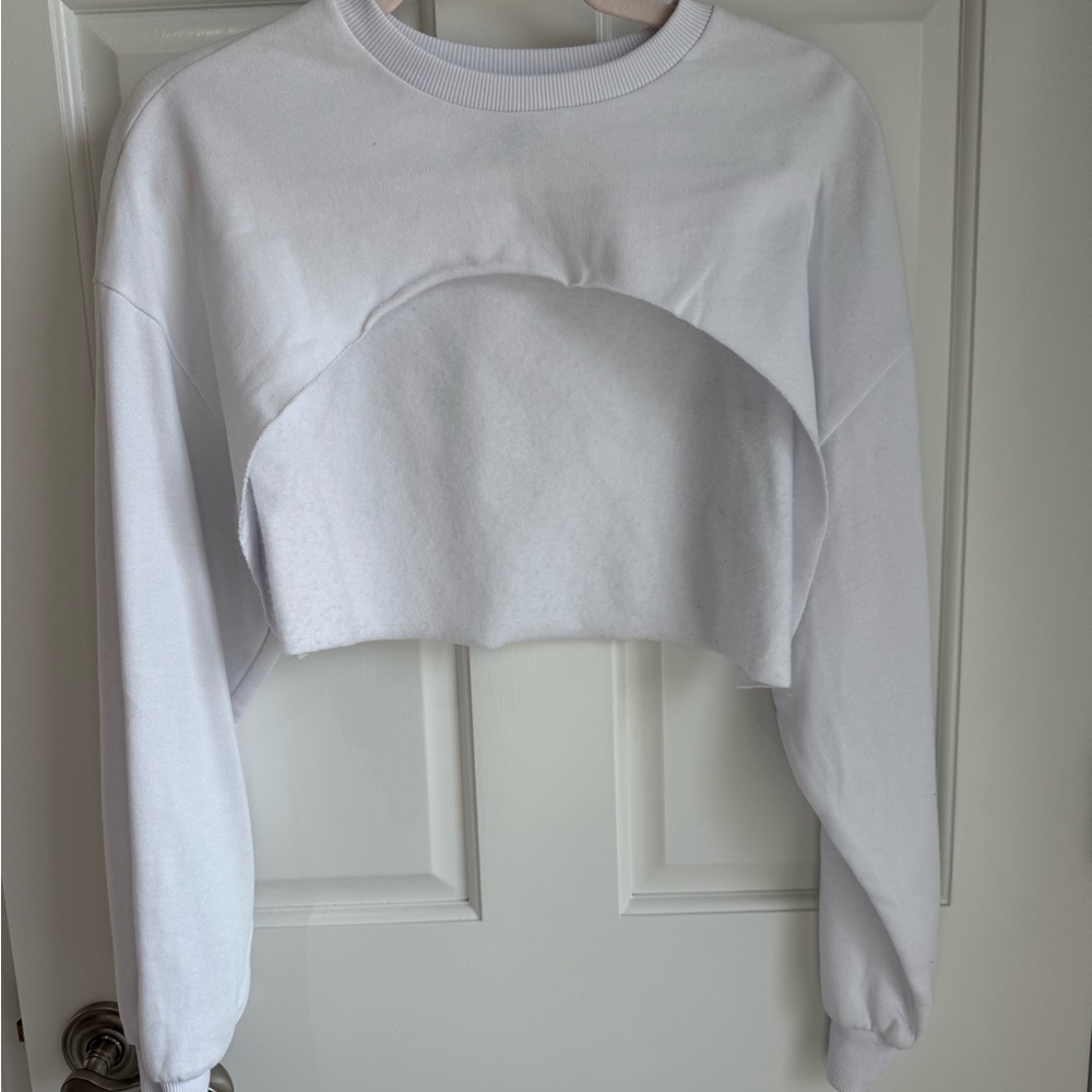 H&M Divided Cropped White Open Sweater